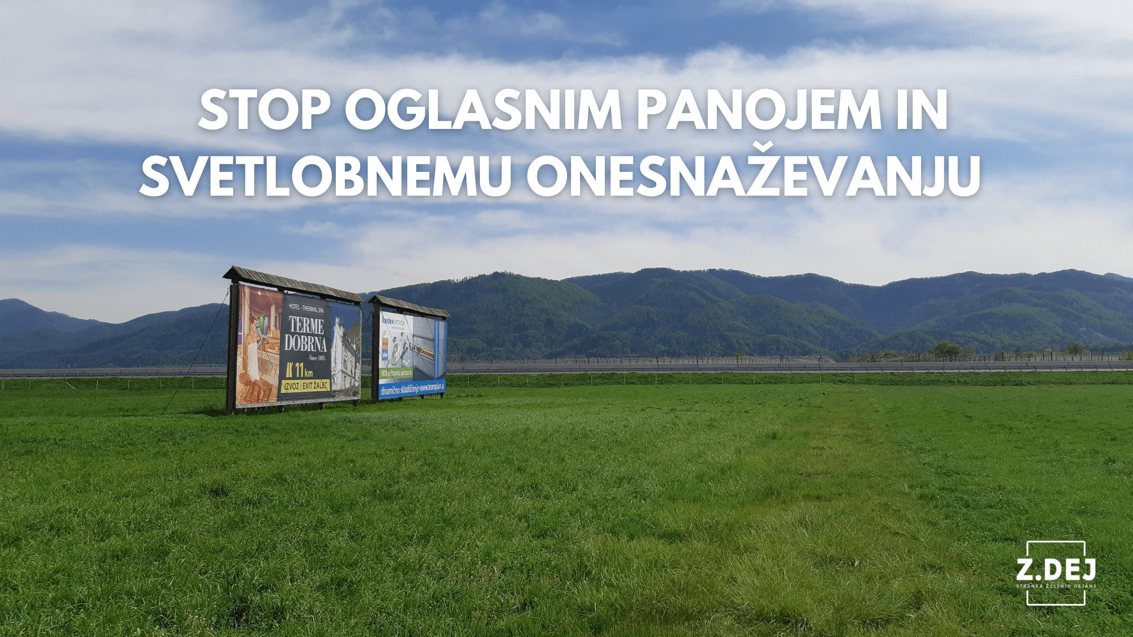 oglasni pano, ki kazi naravno krajino